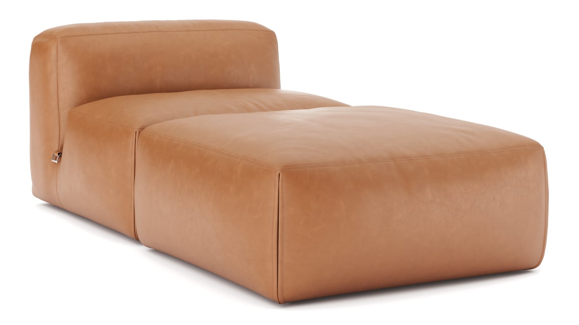 Le Mura Modular Chaise, Tan Vegan Leather Le Mura Modular Chaise, Tan Vegan Leather image.