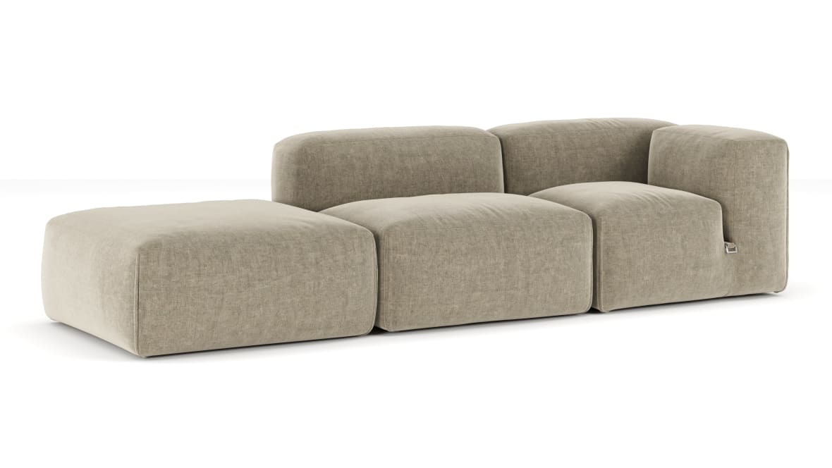Le Mura Open End Sofa, Left, Beige Gray Chenille Le Mura Open End Sofa, Left, Beige Gray Chenille image.