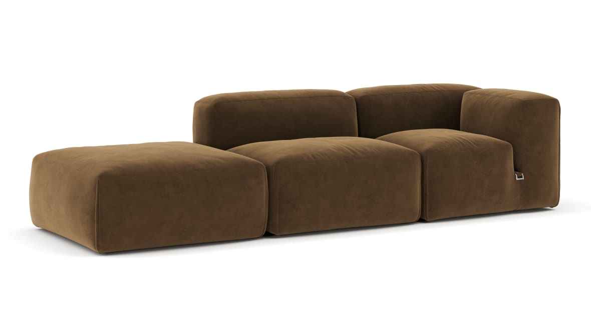 Le Mura Open End Sofa, Left, Brown Vegan Suede  Le Mura Open End Sofa, Left, Brown Vegan Suede image.