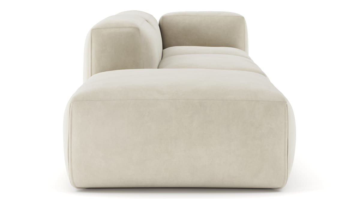 Le Mura Open End Sofa, Left, Eggshell Vegan Suede Le Mura Open End Sofa, Left, Eggshell Vegan Suede image.