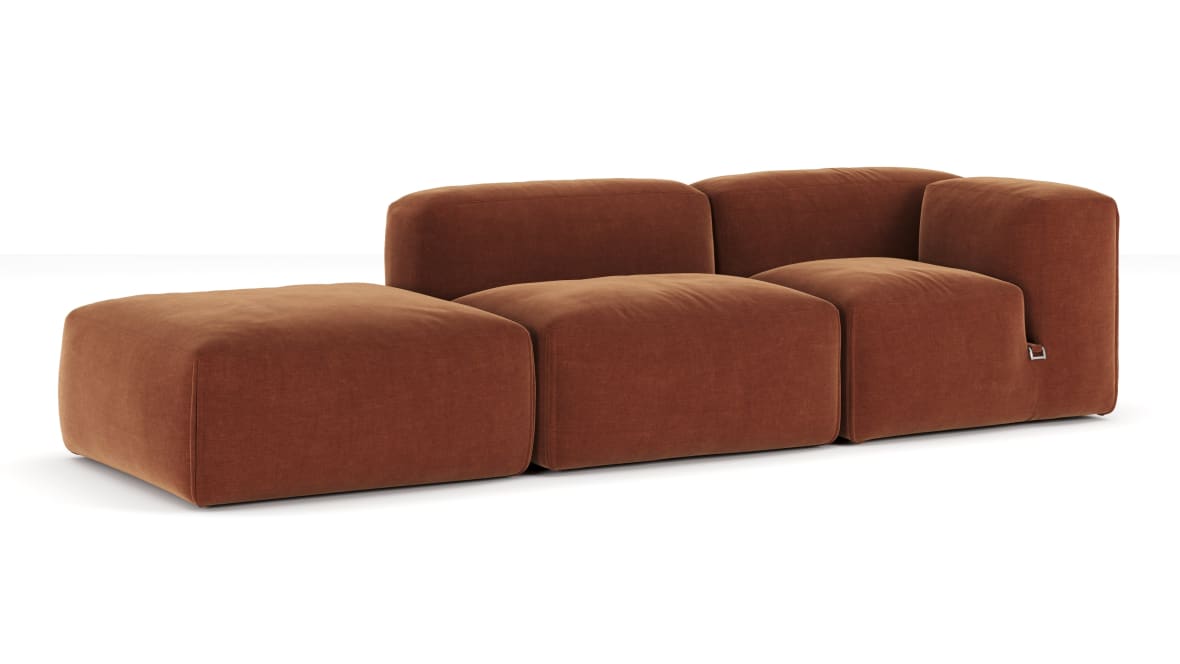  Le Mura Open End Sofa, Left, Rust Chenille  Le Mura Open End Sofa, Left, Rust Chenille image.