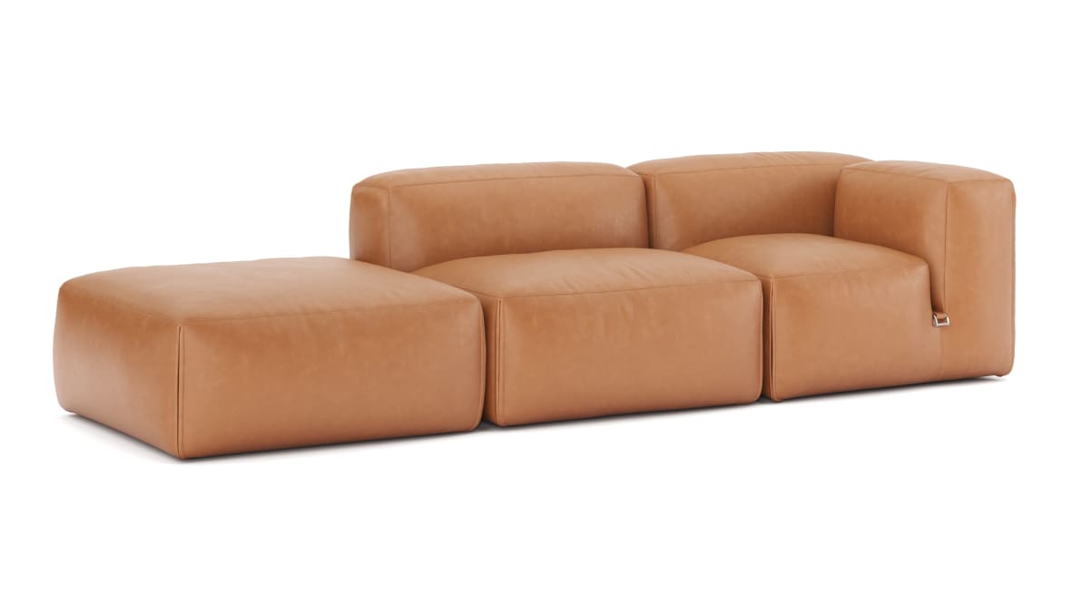  Le Mura Open End Sofa, Left, Tan Vegan Leather  Le Mura Open End Sofa, Left, Tan Vegan Leather image.