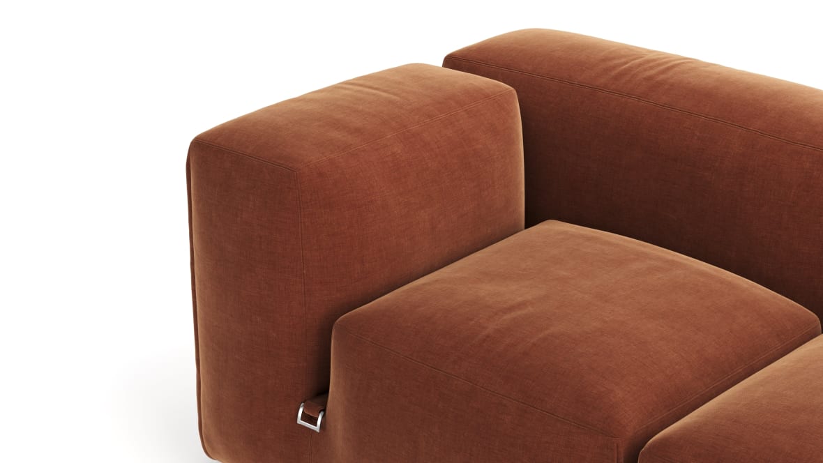  Le Mura Open End Sofa, Right, Rust Chenille  Le Mura Open End Sofa, Right, Rust Chenille image.