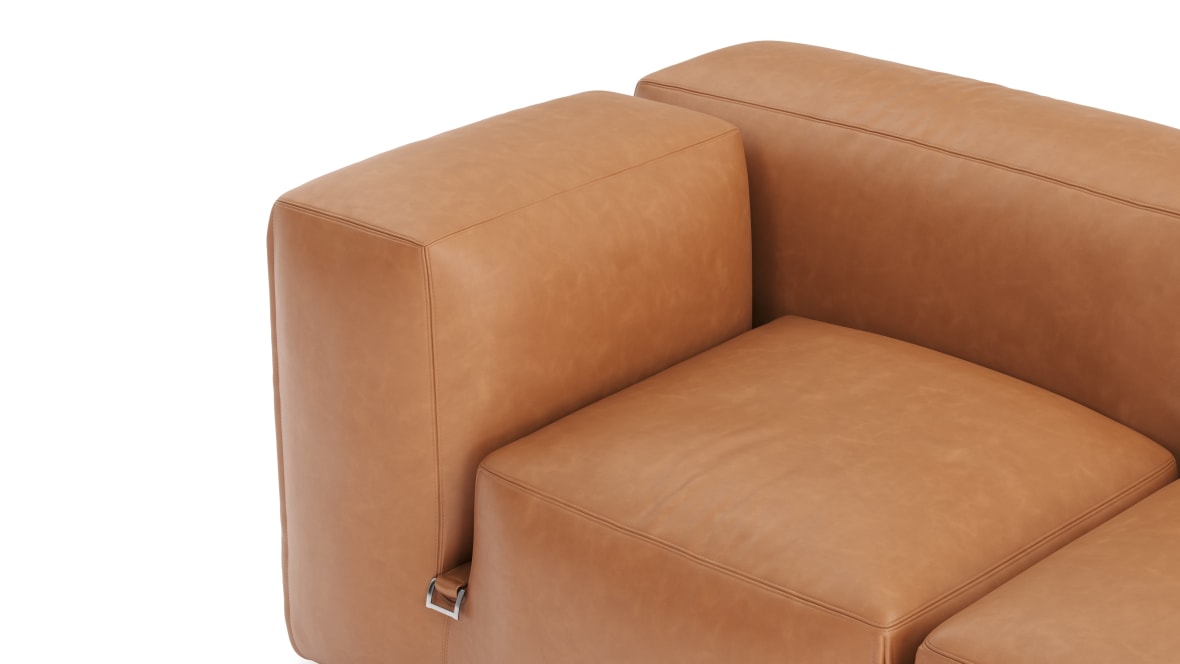  Le Mura Open End Sofa, Right, Tan Vegan Leather  Le Mura Open End Sofa, Right, Tan Vegan Leather image.