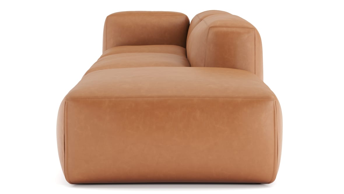  Le Mura Open End Sofa, Right, Tan Vegan Leather  Le Mura Open End Sofa, Right, Tan Vegan Leather image.