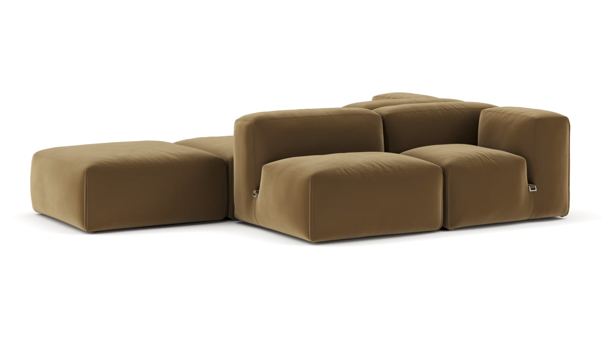  Le Mura Sectional Sofa, Dual Aspect, Left, Old Gold Luxe Velvet  Le Mura Sectional Sofa, Dual Aspect, Left, Old Gold Luxe Velvet image.