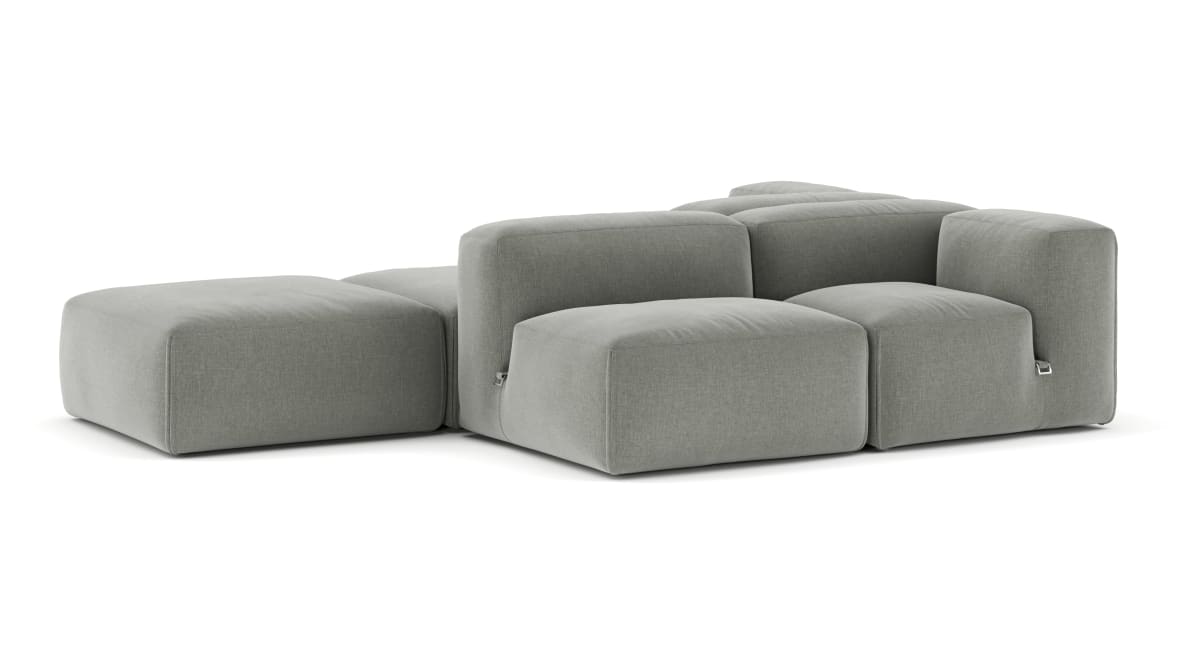 Le Mura Sectional Sofa, Dual Aspect, Left, Soft Gray Brushed Weave Le Mura Sectional Sofa, Dual Aspect, Left, Soft Gray Brushed Weave image.