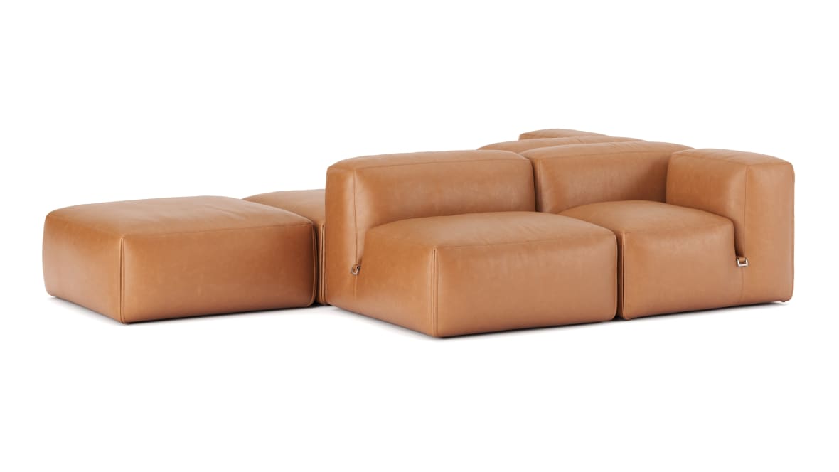  Le Mura Sectional Sofa, Dual Aspect, Left, Tan Vegan Leather  Le Mura Sectional Sofa, Dual Aspect, Left, Tan Vegan Leather image.