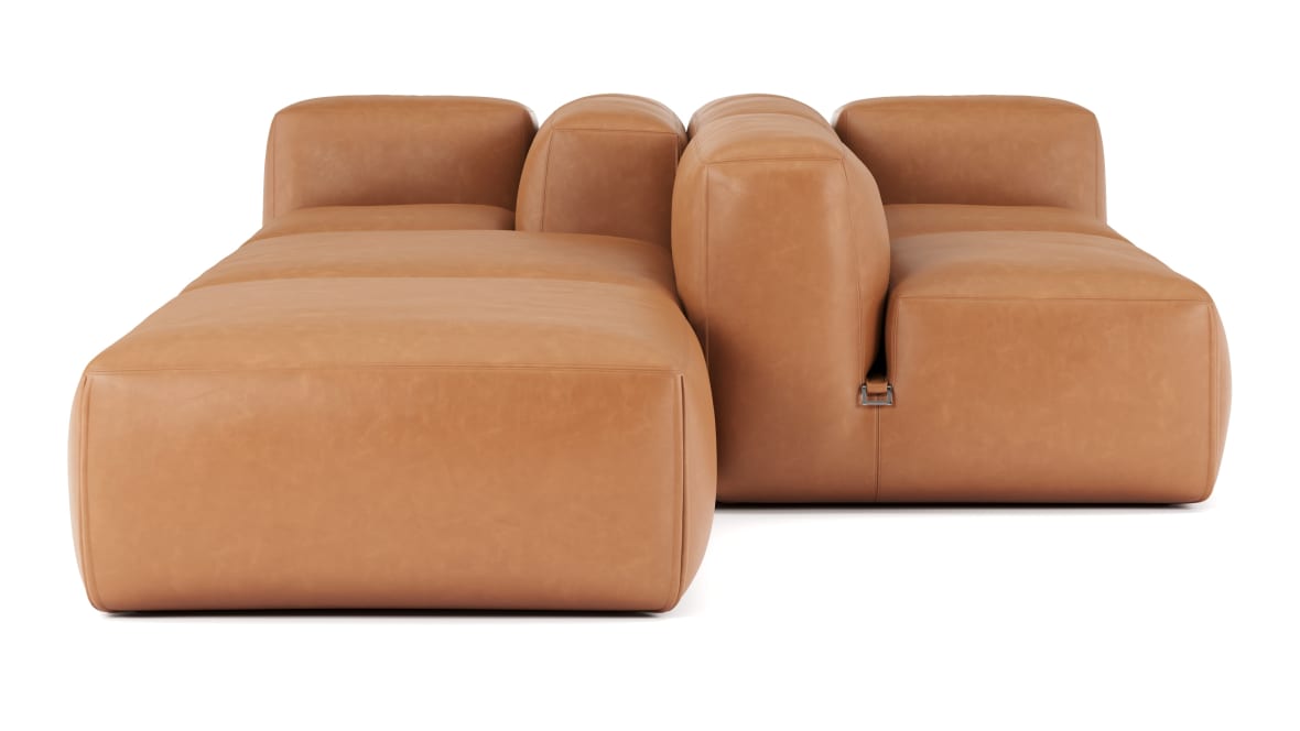  Le Mura Sectional Sofa, Dual Aspect, Left, Tan Vegan Leather  Le Mura Sectional Sofa, Dual Aspect, Left, Tan Vegan Leather image.