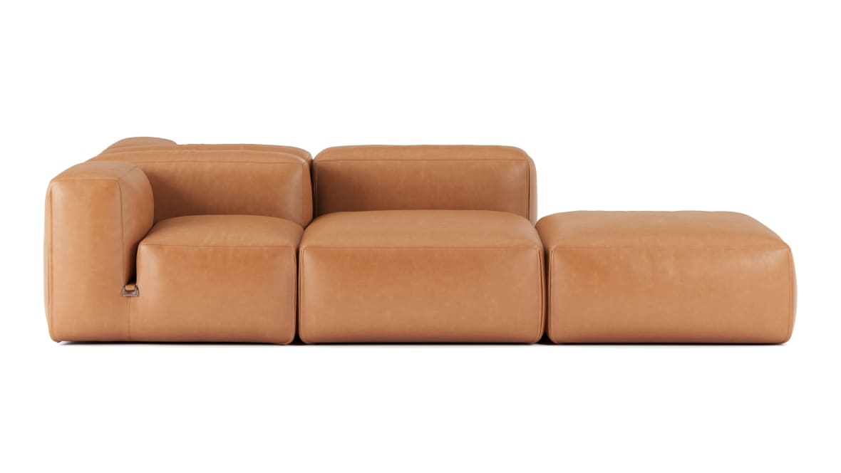  Le Mura Sectional Sofa, Dual Aspect, Left, Tan Vegan Leather  Le Mura Sectional Sofa, Dual Aspect, Left, Tan Vegan Leather image.