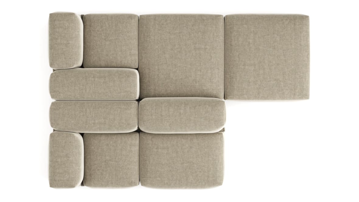  Le Mura Sectional Sofa, Dual Aspect, Right, Beige Gray Chenille  Le Mura Sectional Sofa, Dual Aspect, Right, Beige Gray Chenille image.