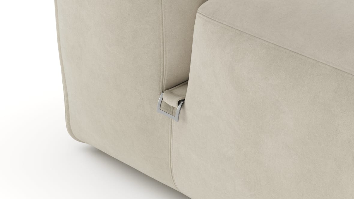 Le Mura Sectional Sofa, Dual Aspect, Right, Eggshell Vegan Suede Le Mura Sectional Sofa, Dual Aspect, Right, Eggshell Vegan Suede image.