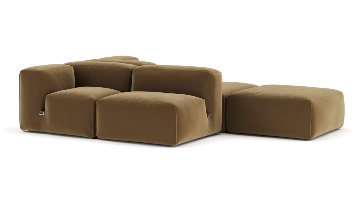  Le Mura Sectional Sofa, Dual Aspect, Right, Old Gold Luxe Velvet  Le Mura Sectional Sofa, Dual Aspect, Right, Old Gold Luxe Velvet image.