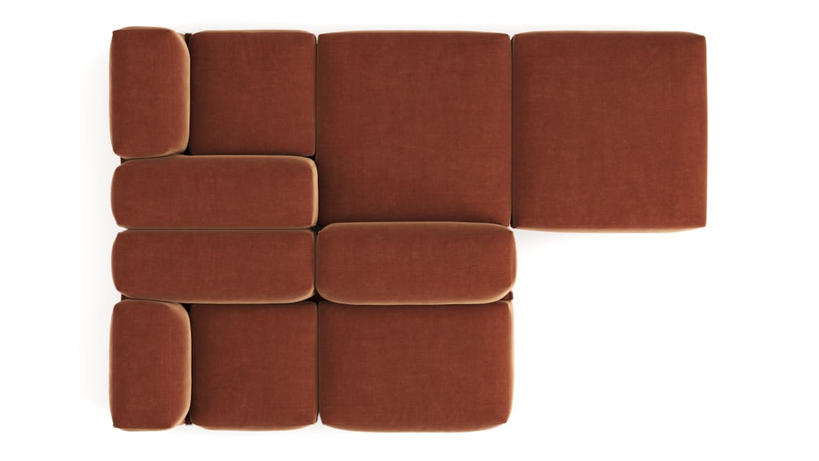  Le Mura Sectional Sofa, Dual Aspect, Right, Rust Chenille  Le Mura Sectional Sofa, Dual Aspect, Right, Rust Chenille image.