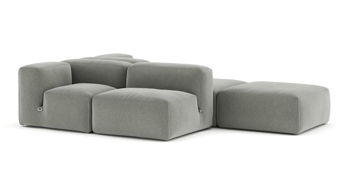  Le Mura Sectional Sofa, Dual Aspect, Right, Soft Gray Brushed Weave  Le Mura Sectional Sofa, Dual Aspect, Right, Soft Gray Brushed Weave image.