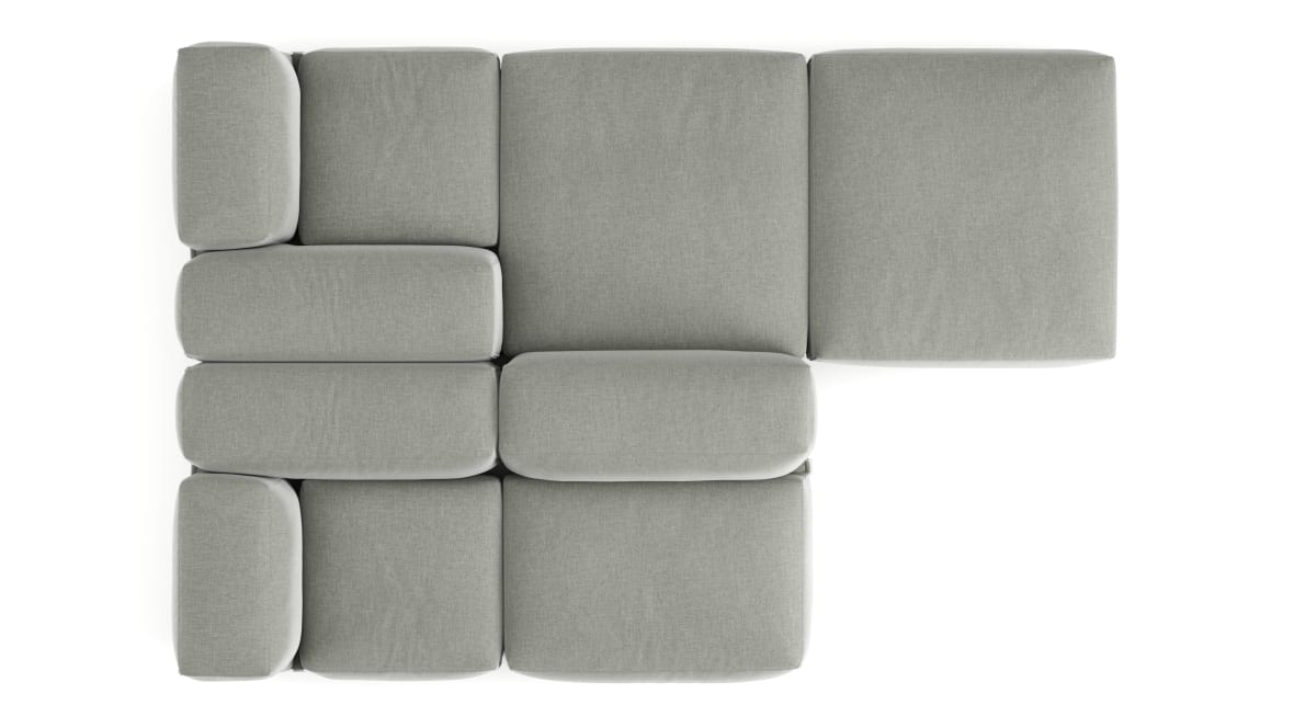  Le Mura Sectional Sofa, Dual Aspect, Right, Soft Gray Brushed Weave  Le Mura Sectional Sofa, Dual Aspect, Right, Soft Gray Brushed Weave image.