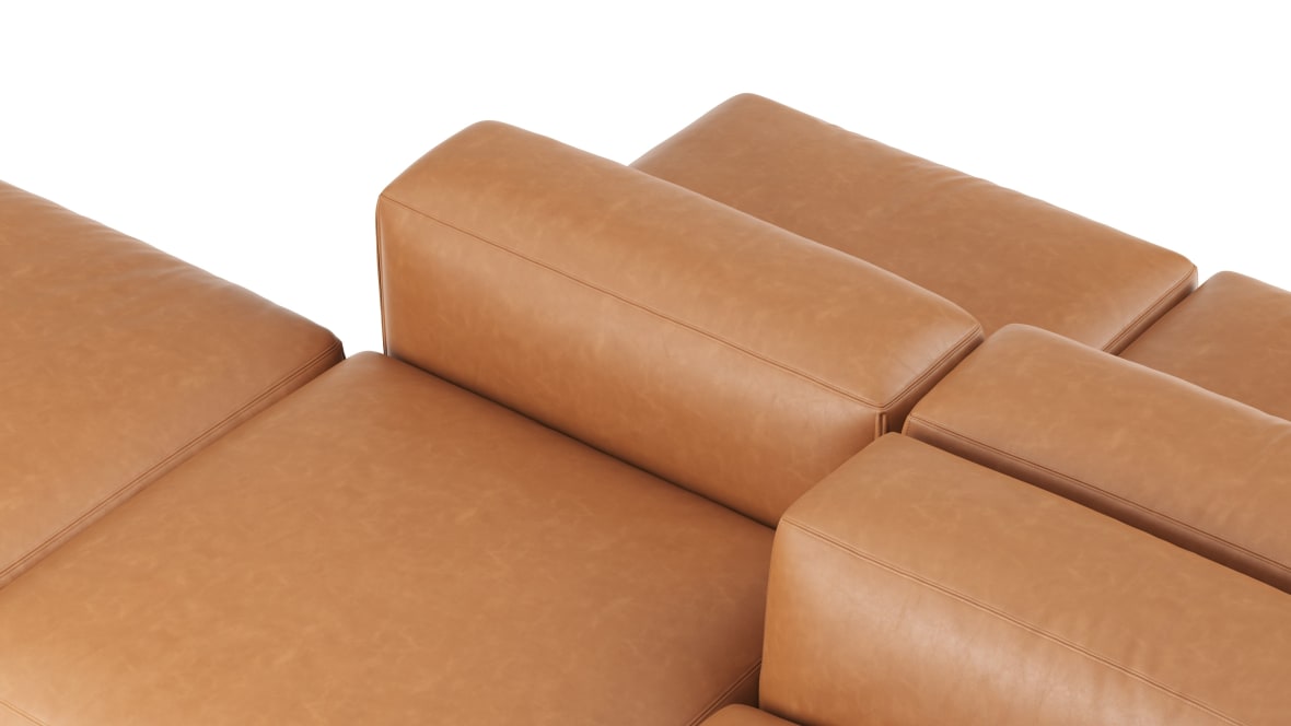  Le Mura Sectional Sofa, Dual Aspect, Right, Tan Vegan Leather  Le Mura Sectional Sofa, Dual Aspect, Right, Tan Vegan Leather image.