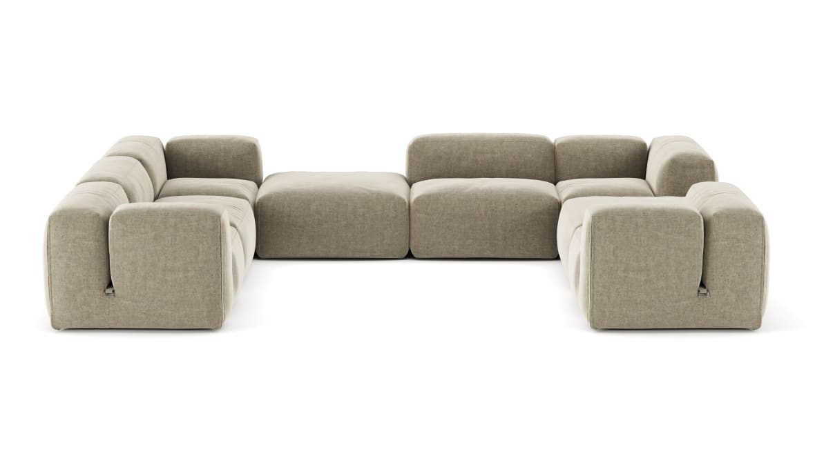  Le Mura Sectional Sofa, Eight Seater, Left, Beige Gray Chenille  Le Mura Sectional Sofa, Eight Seater, Left, Beige Gray Chenille image.