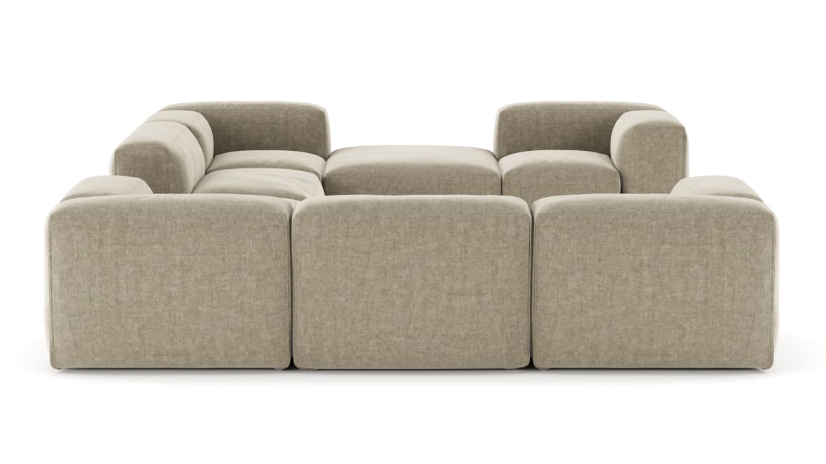  Le Mura Sectional Sofa, Eight Seater, Left, Beige Gray Chenille  Le Mura Sectional Sofa, Eight Seater, Left, Beige Gray Chenille image.