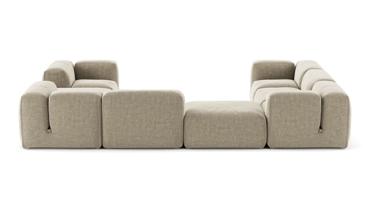  Le Mura Sectional Sofa, Eight Seater, Left, Beige Gray Chenille  Le Mura Sectional Sofa, Eight Seater, Left, Beige Gray Chenille image.