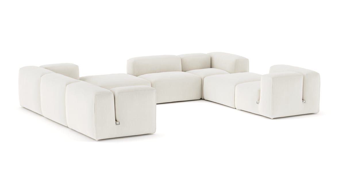  Le Mura Sectional Sofa, Eight Seater, Left, Natural Linen  Le Mura Sectional Sofa, Eight Seater, Left, Natural Linen image.