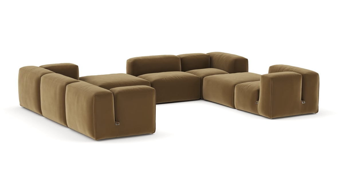  Le Mura Sectional Sofa, Eight Seater, Left, Old Gold Luxe Velvet  Le Mura Sectional Sofa, Eight Seater, Left, Old Gold Luxe Velvet image.
