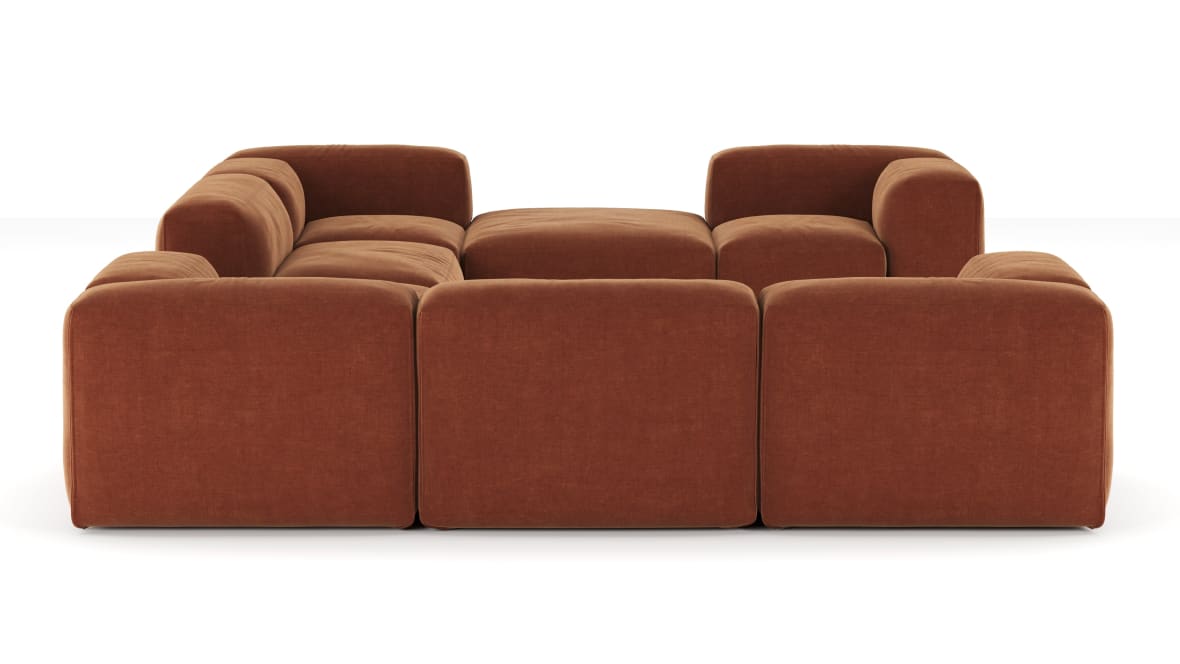  Le Mura Sectional Sofa, Eight Seater, Left, Rust Chenille  Le Mura Sectional Sofa, Eight Seater, Left, Rust Chenille image.