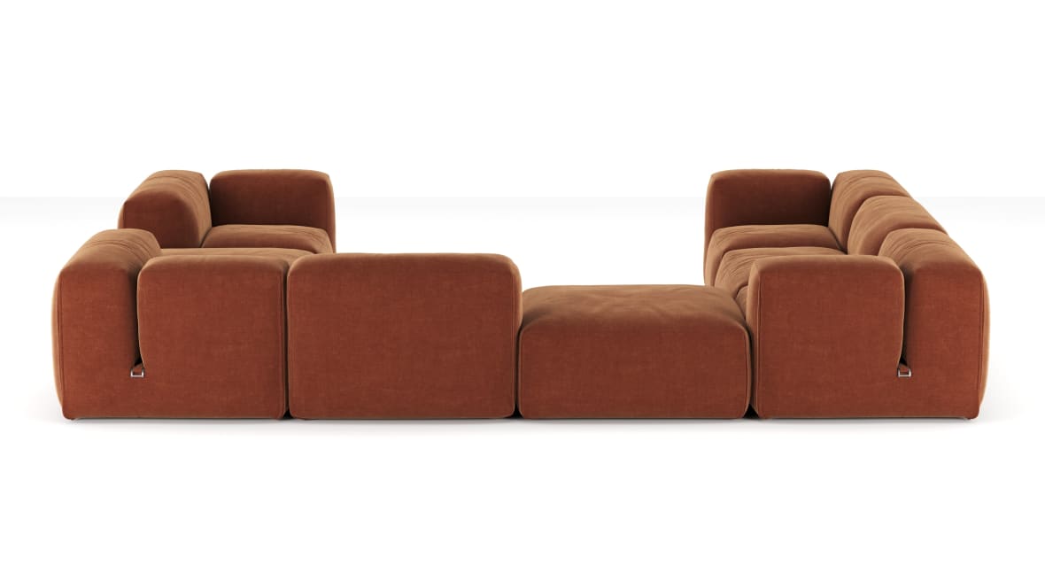  Le Mura Sectional Sofa, Eight Seater, Left, Rust Chenille  Le Mura Sectional Sofa, Eight Seater, Left, Rust Chenille image.