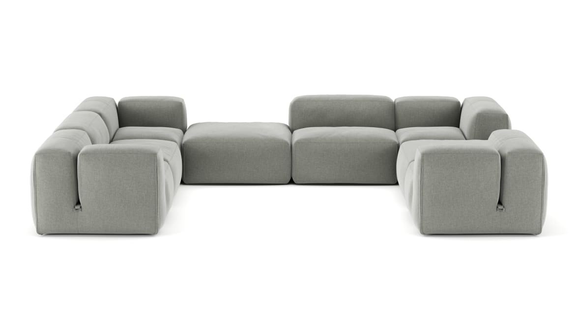 Le Mura Sectional Sofa, Eight Seater, Left, Soft Gray Brushed Weave Le Mura Sectional Sofa, Eight Seater, Left, Soft Gray Brushed Weave image.