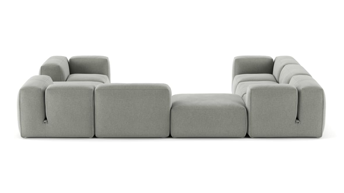 Le Mura Sectional Sofa, Eight Seater, Left, Soft Gray Brushed Weave Le Mura Sectional Sofa, Eight Seater, Left, Soft Gray Brushed Weave image.