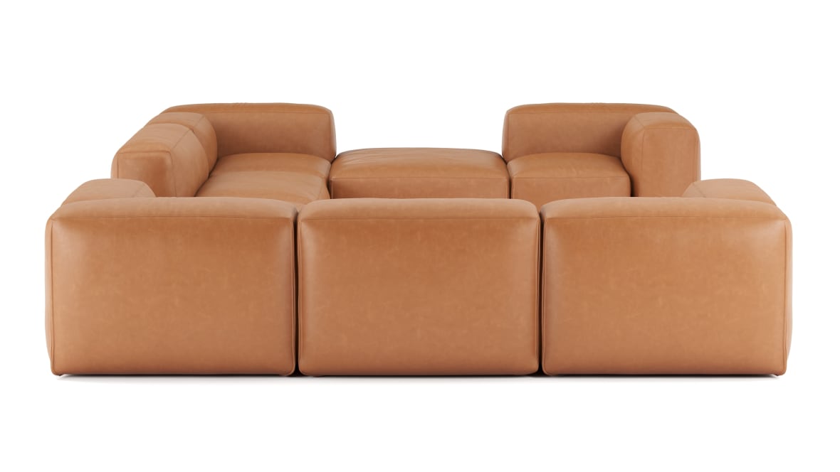  Le Mura Sectional Sofa, Eight Seater, Left, Tan Vegan Leather  Le Mura Sectional Sofa, Eight Seater, Left, Tan Vegan Leather image.