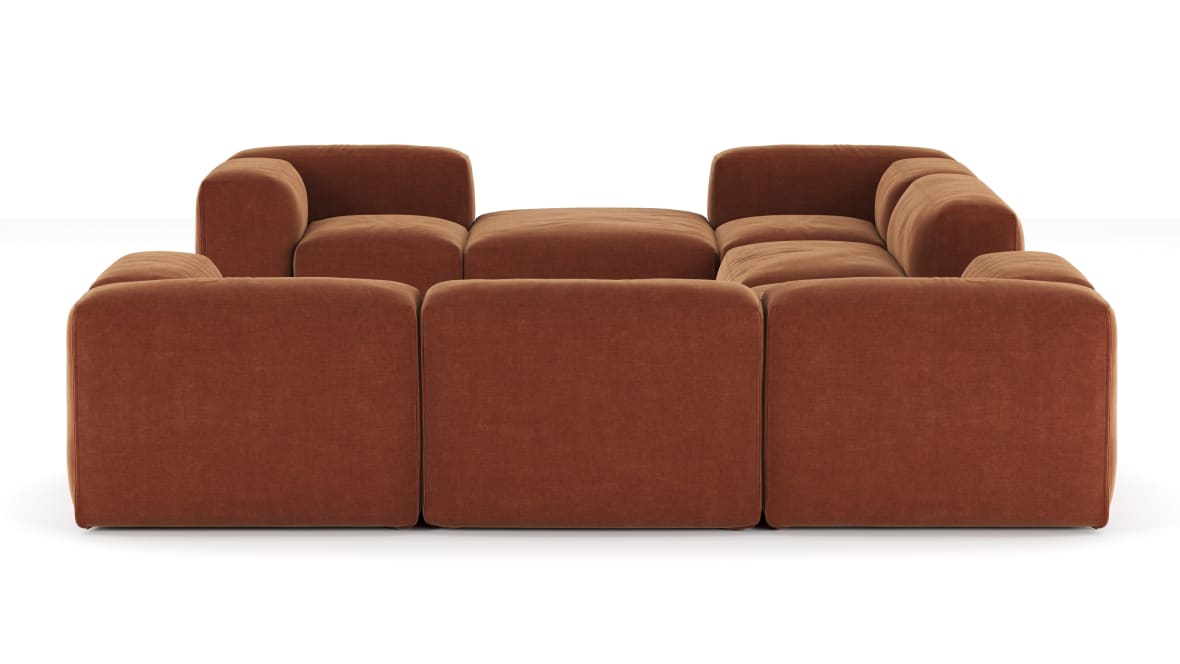  Le Mura Sectional Sofa, Eight Seater, Right, Rust Chenille  Le Mura Sectional Sofa, Eight Seater, Right, Rust Chenille image.