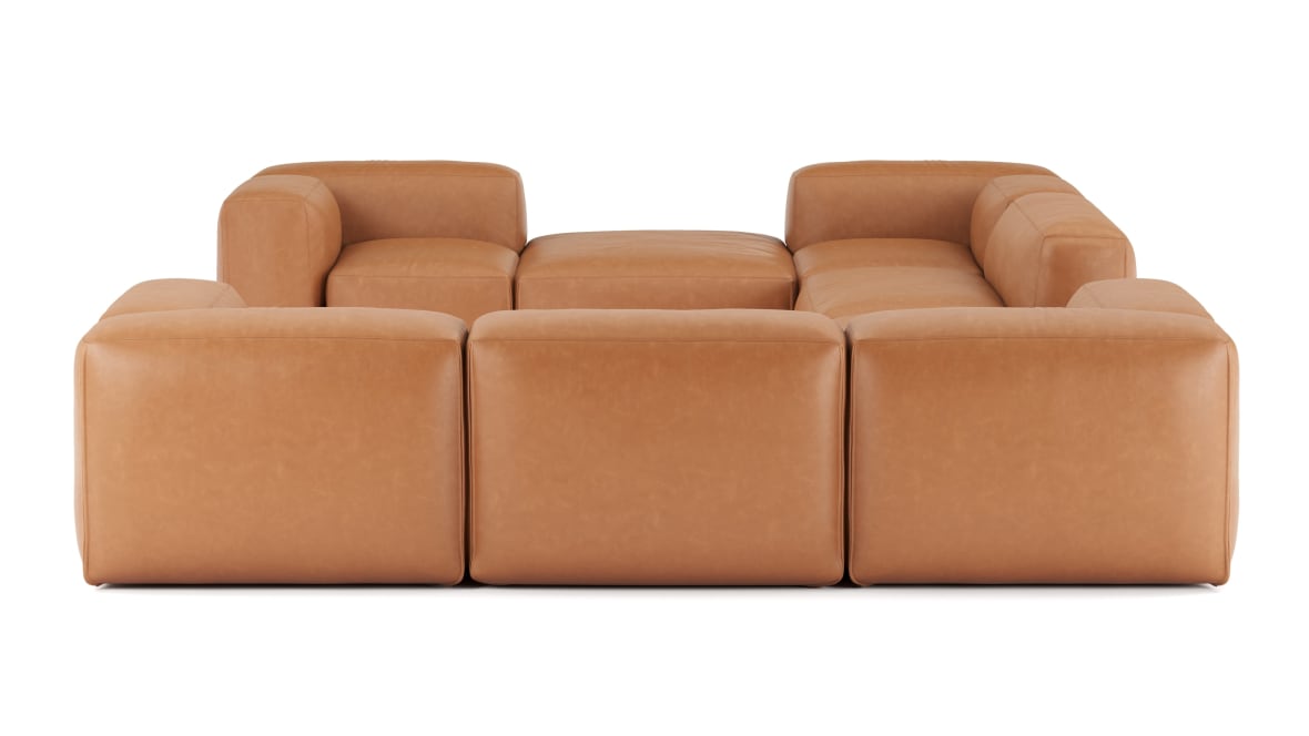  Le Mura Sectional Sofa, Eight Seater, Right, Tan Vegan Leather  Le Mura Sectional Sofa, Eight Seater, Right, Tan Vegan Leather image.