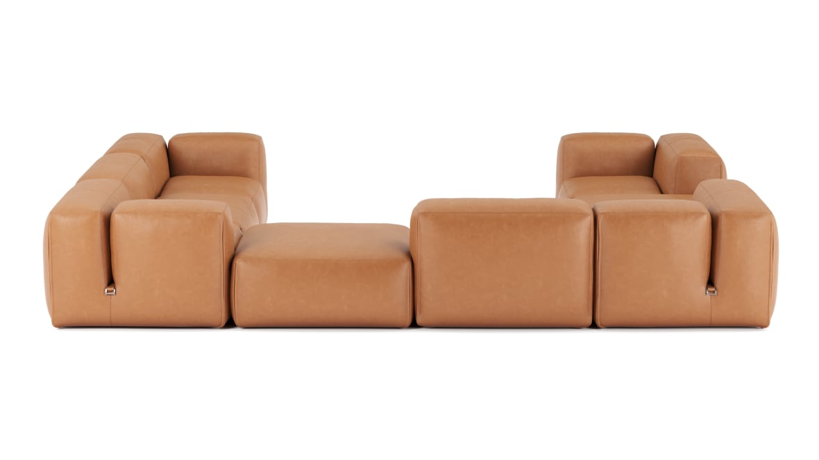  Le Mura Sectional Sofa, Eight Seater, Right, Tan Vegan Leather  Le Mura Sectional Sofa, Eight Seater, Right, Tan Vegan Leather image.