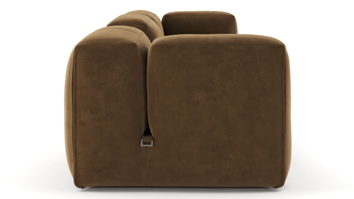  Le Mura Sectional Sofa, Four Seater, Left, Brown Vegan Suede  Le Mura Sectional Sofa, Four Seater, Left, Brown Vegan Suede image.