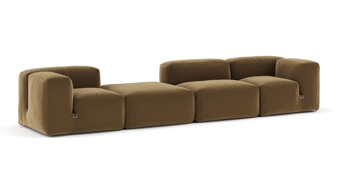  Le Mura Sectional Sofa, Four Seater, Left, Old Gold Luxe Velvet  Le Mura Sectional Sofa, Four Seater, Left, Old Gold Luxe Velvet image.