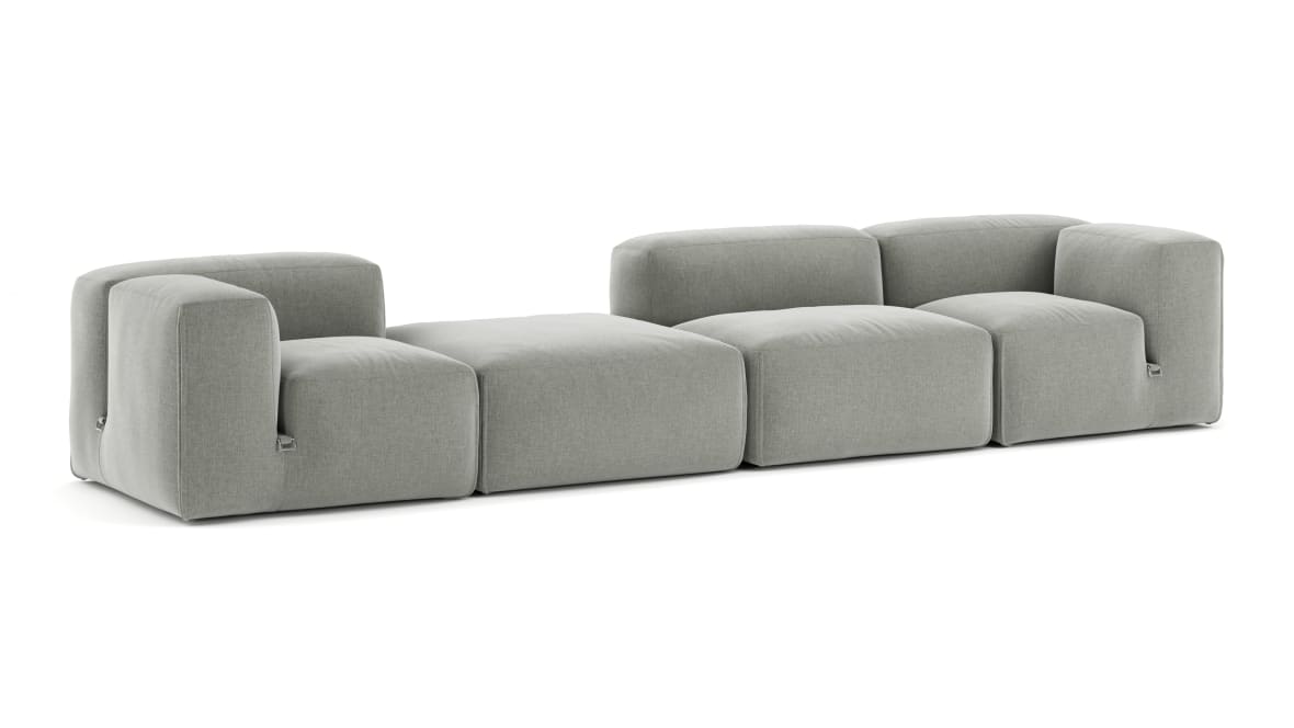 Le Mura Sectional Sofa, Four Seater, Left, Soft Gray Brushed Weave  Le Mura Sectional Sofa, Four Seater, Left, Soft Gray Brushed Weave image.