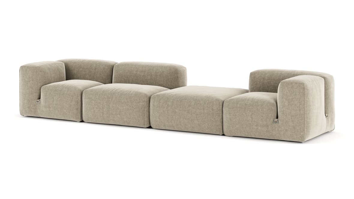  Le Mura Sectional Sofa, Four Seater, Right, Beige Gray Chenille  Le Mura Sectional Sofa, Four Seater, Right, Beige Gray Chenille image.