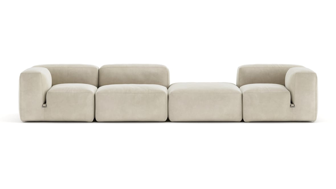  Le Mura Sectional Sofa, Four Seater, Right, Eggshell Vegan Suede  Le Mura Sectional Sofa, Four Seater, Right, Eggshell Vegan Suede image.