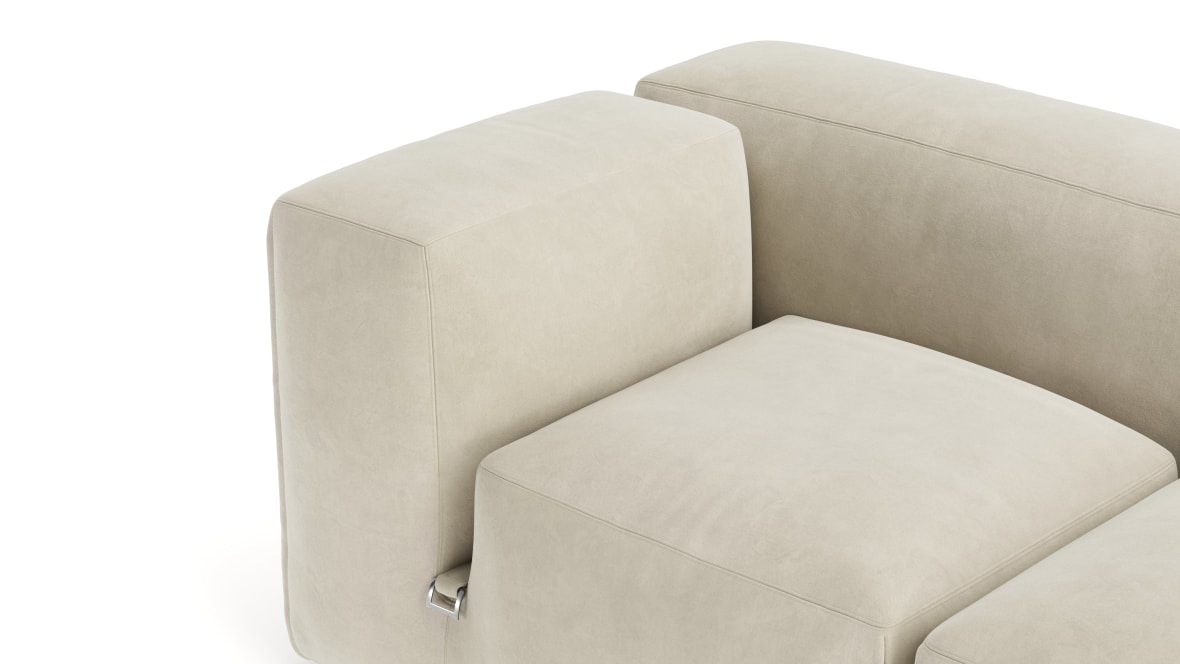  Le Mura Sectional Sofa, Four Seater, Right, Eggshell Vegan Suede  Le Mura Sectional Sofa, Four Seater, Right, Eggshell Vegan Suede image.