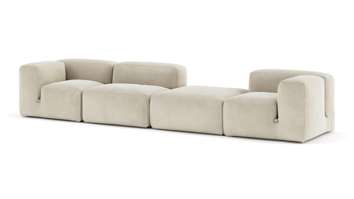 Le Mura Sectional Sofa, Four Seater, Right, Eggshell Vegan Suede  Le Mura Sectional Sofa, Four Seater, Right, Eggshell Vegan Suede image.