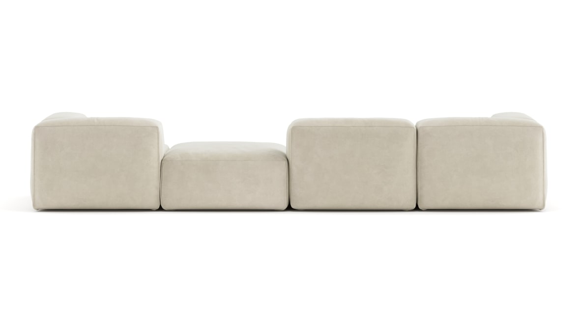  Le Mura Sectional Sofa, Four Seater, Right, Eggshell Vegan Suede  Le Mura Sectional Sofa, Four Seater, Right, Eggshell Vegan Suede image.