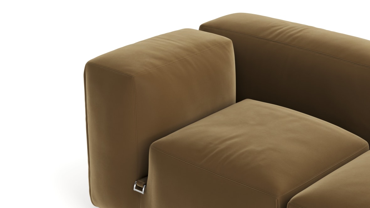  Le Mura Sectional Sofa, Four Seater, Right, Old Gold Luxe Velvet  Le Mura Sectional Sofa, Four Seater, Right, Old Gold Luxe Velvet image.