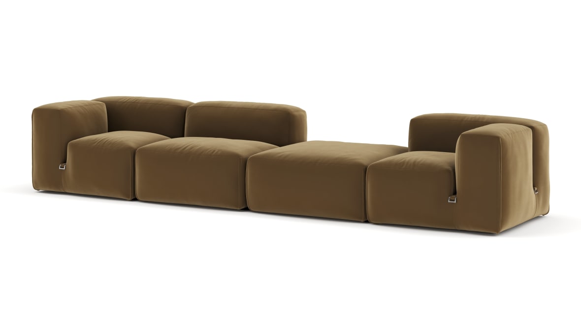  Le Mura Sectional Sofa, Four Seater, Right, Old Gold Luxe Velvet  Le Mura Sectional Sofa, Four Seater, Right, Old Gold Luxe Velvet image.