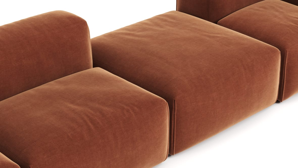  Le Mura Sectional Sofa, Four Seater, Right, Rust Chenille  Le Mura Sectional Sofa, Four Seater, Right, Rust Chenille image.