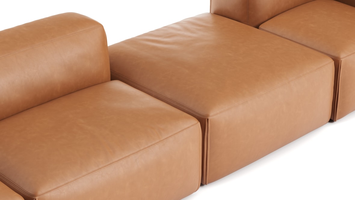  Le Mura Sectional Sofa, Four Seater, Right, Tan Vegan Leather  Le Mura Sectional Sofa, Four Seater, Right, Tan Vegan Leather image.