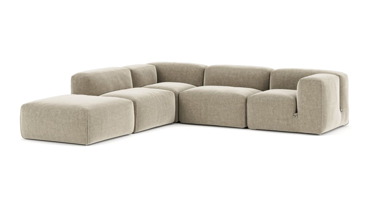 Le Mura Sectional Sofa, Left Corner, Beige Gray Chenille  Le Mura Sectional Sofa, Left Corner, Beige Gray Chenille image.
