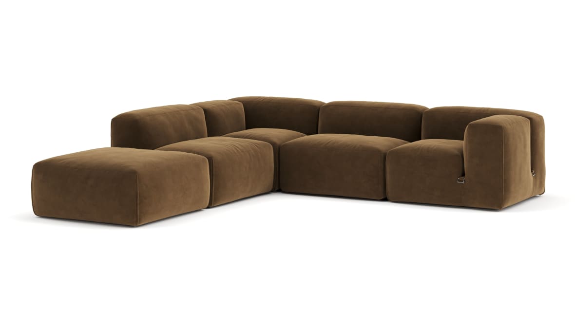  Le Mura Sectional Sofa, Left Corner, Brown Vegan Suede  Le Mura Sectional Sofa, Left Corner, Brown Vegan Suede image.