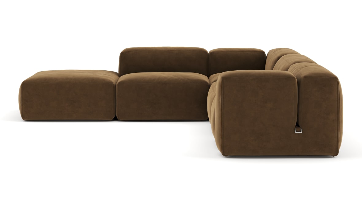  Le Mura Sectional Sofa, Left Corner, Brown Vegan Suede  Le Mura Sectional Sofa, Left Corner, Brown Vegan Suede image.
