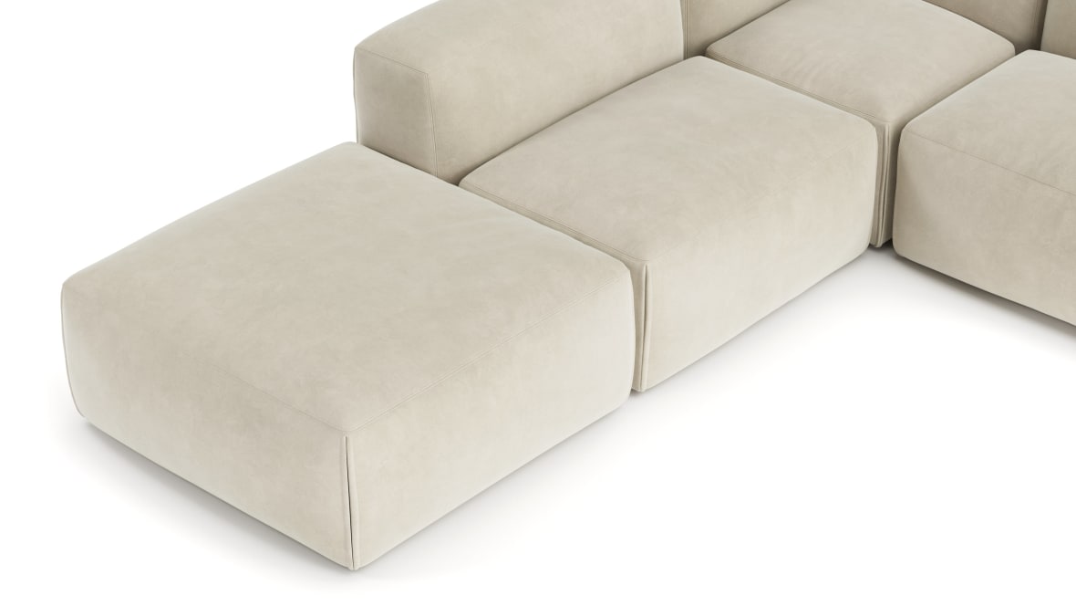Le Mura Sectional Sofa, Left Corner, Eggshell Vegan Suede Le Mura Sectional Sofa, Left Corner, Eggshell Vegan Suede image.